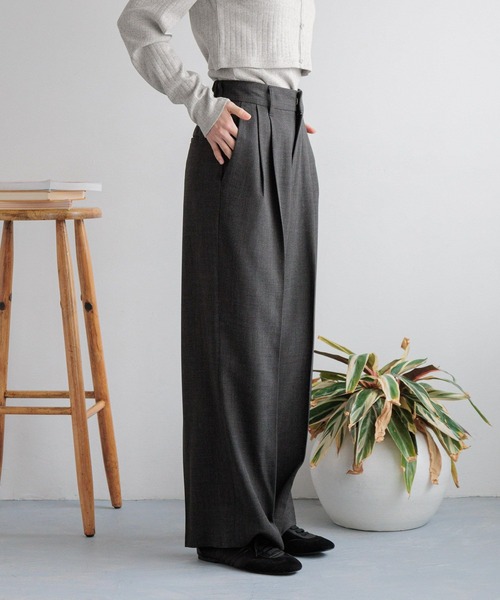 LOWRYS FARM（ローリーズファーム） スラックス パンツ メランジツイル