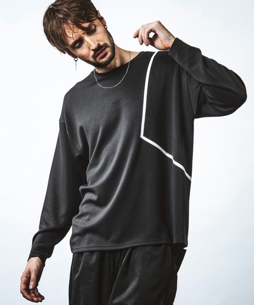 NO ID. tシャツ ジオメトリックプリントBIG-PO(プルオーバー