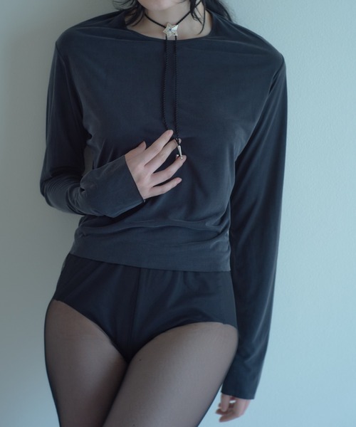 tシャツ 「IRIS 47」velvety long tops/ベルベティ ロング トップス レディース