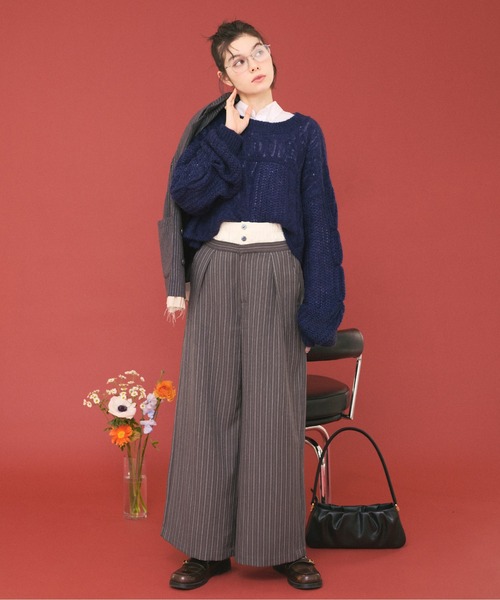 ニット セーター mix cable sheer knit/ミックスケーブルシアーニット レディース loin nuit ニット セーター mix cable sheer knit/ミックス