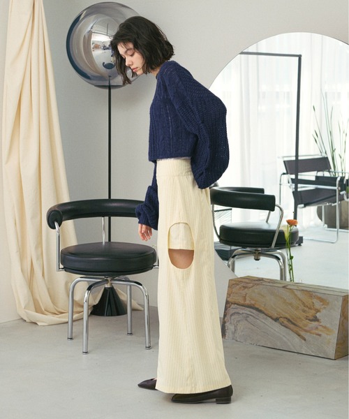 ニット セーター mix cable sheer knit/ミックスケーブルシアーニット レディース loin nuit ニット セーター mix cable sheer knit/ミックス