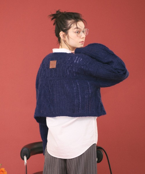 ニット セーター mix cable sheer knit/ミックスケーブルシアーニット レディース loin nuit ニット セーター mix cable sheer knit/ミックス