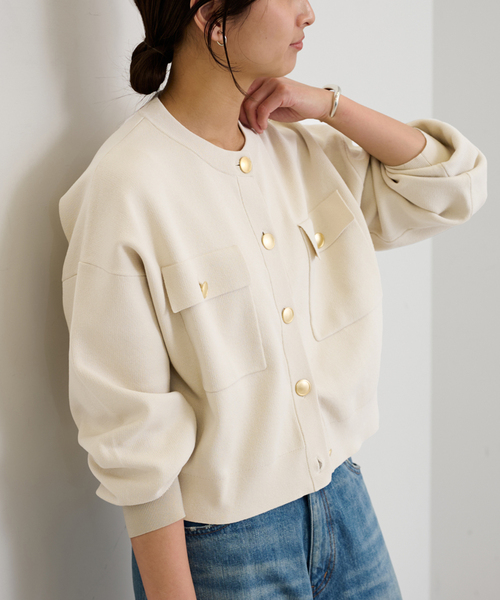 FRAMeWORK ニット セーター ダブルジャガードクロップド