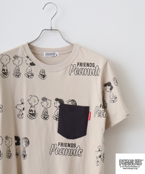 オリジナル　プリント、刺繍 PEANUTS tシャツ 刺繍＆プリントTシャツ メンズ レディース