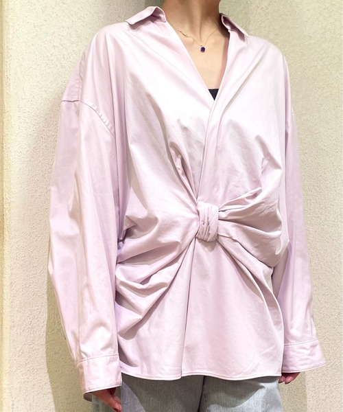 ブラウス シャツ Ribbon Detail Pullover Shirt / リボンプルオーバーシャツブラウス レディース