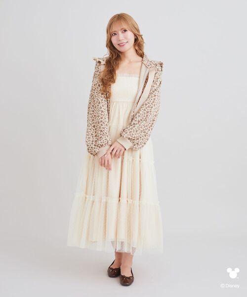 areeam あいにゃん　周年ワンピ　ジャガードパフスリーブチュールワンピース areeam あいにゃん 周年ワンピ ジャガードパフスリーブチュール