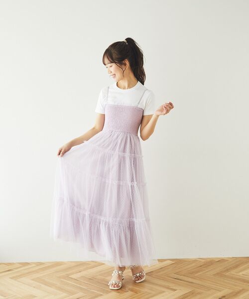 Areeam（アリーム） ワンピース チュールティアードキャミワンピース
