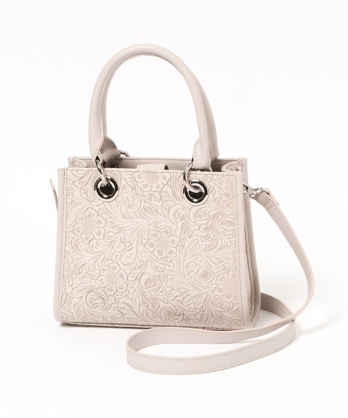 HARE ハレ LADIES Flower エンボスミニトートバッグ ショルダー HARE（ハレ） ショルダーバッグ バッグ Flowerエンボスミニトート