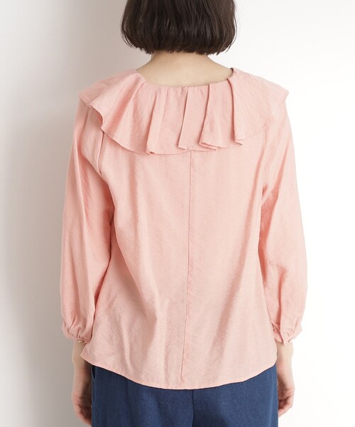 THE SHOP TK ブラウス シャツ ラッフルカラーブラウス「洗濯機OK