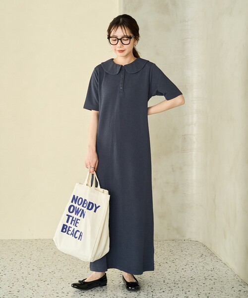新品　アンレクレ　ワンピース　半袖 Heather ワンピース アシメカットアウトワンピース（半袖