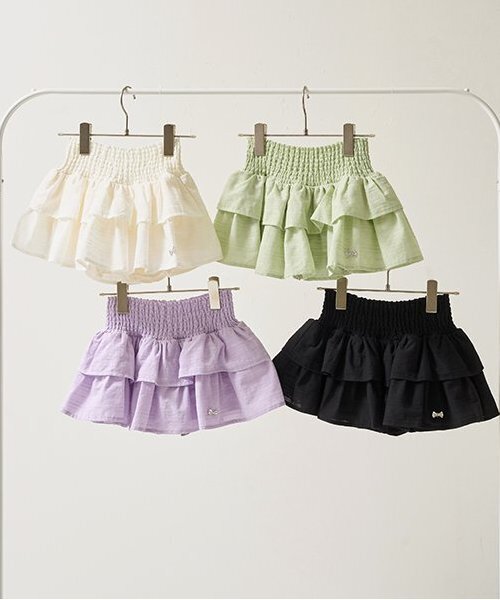 スカート シャーリングティアードスカート(インパン付き) キッズ 子供