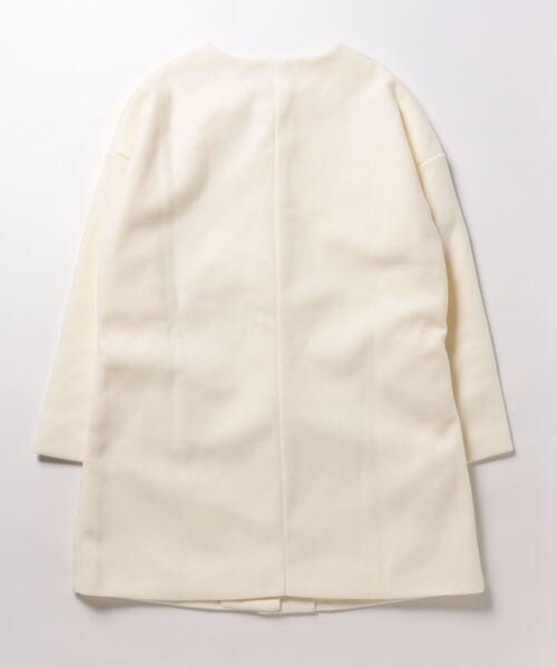 「おしゃれスタ」 ノーカラーコート M ホワイト レディース_画像2