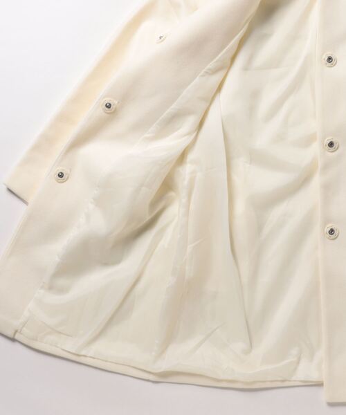 「おしゃれスタ」 ノーカラーコート M ホワイト レディース_画像3