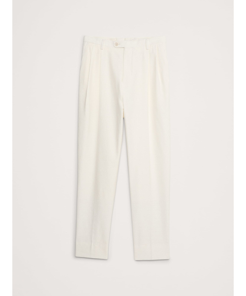 リネンブレンドスラックスパンツ CLEL スラックス 「CLEL」Linen Blend 3D Tuck Slacks/リネン