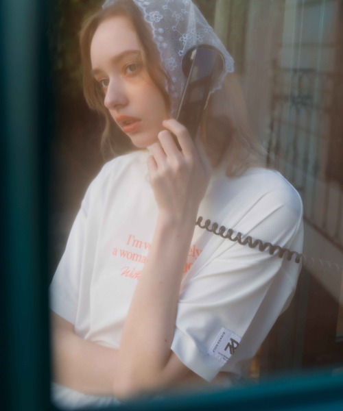 tシャツ 「RIENDA GOLF」ロゴプリントルーズTシャツ 半袖 夏服 レディース RIENDA GOLF tシャツ 「RIENDA GOLF」ロゴプリントルーズTシャツ