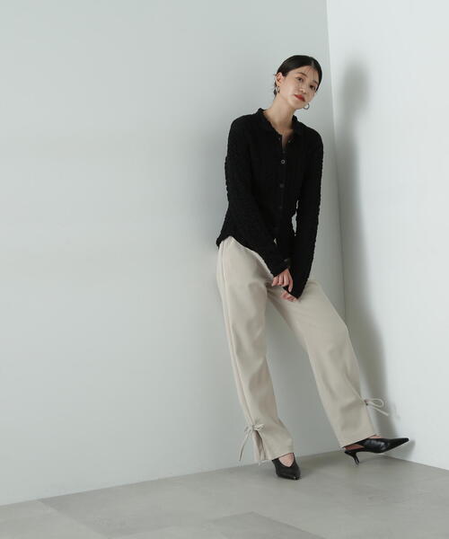 「N.（N. Natural Beauty Basic）」 ニットカーディガン MEDIUM グレー レディース 前後2WAY畦ニットカーディガン | N. Natural Beauty Basic