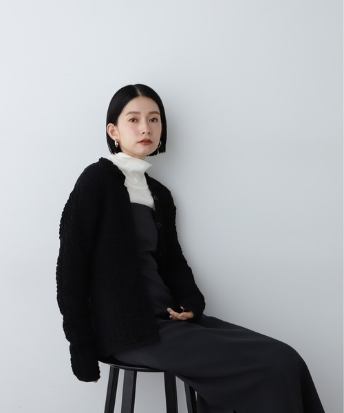 「N.（N. Natural Beauty Basic）」 ニットカーディガン MEDIUM グレー レディース スウェットライクフォルムカーディガン | N. Natural Beauty