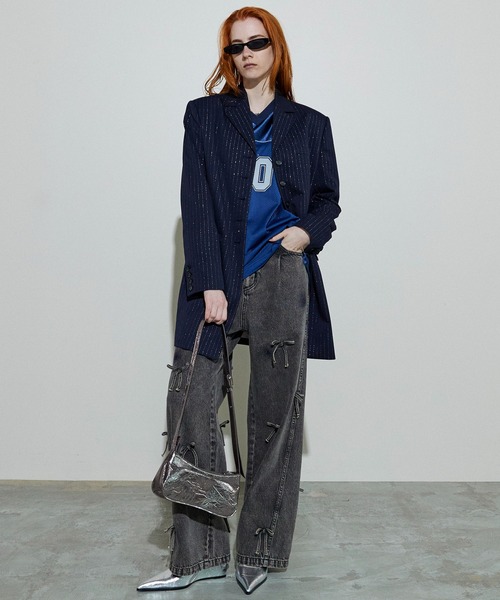 [MAISON SPECIAL] обработка Denim брюки 38 голубой женский 