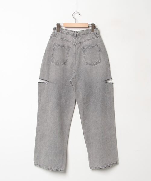 [Re:EDIT] повреждение обработка Denim брюки L серый женский 