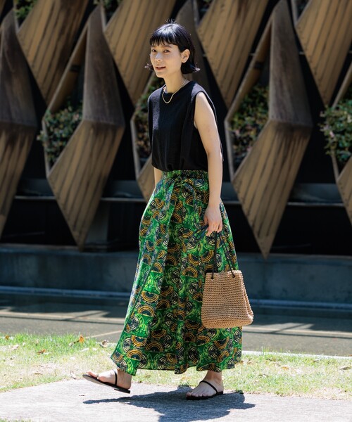 アフリカンバティック マキシ丈スカート スカート風パンツ 柄パンツ VLISCO FREAK'S STORE（フリークスストア） スカート 夏 インド バティック調