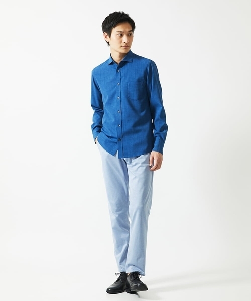 MK MICHEL KLEIN HOMME スラックス 「日本製生地使用」シルキーモク