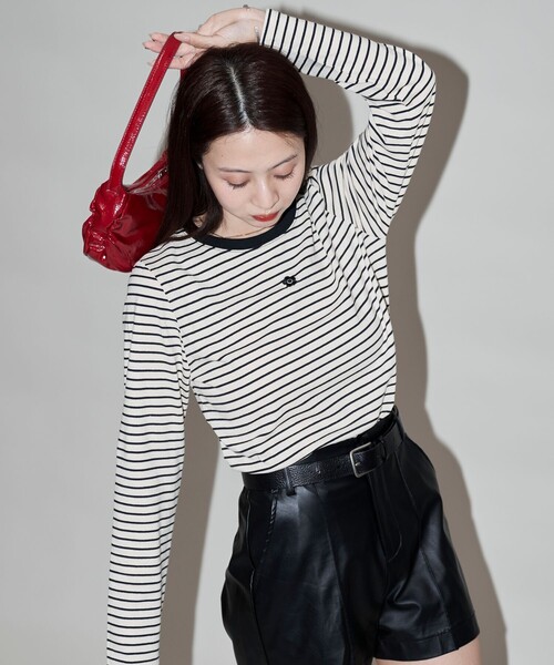 「PUBLUX」 長袖シャツ「MARY QUANTコラボ」 フリ- ベージュ レディース PUBLUX 「PUBLUX」 長袖シャツ「MARY QUANTコラボ」 フリ