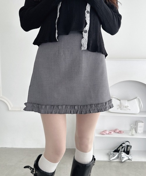REFLEM グレー フリルミニスカート REFLEM グレー フリルミニスカート