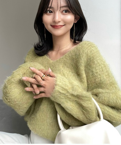 anuans（アニュアンス） 長袖ニット FREE グレー レディース