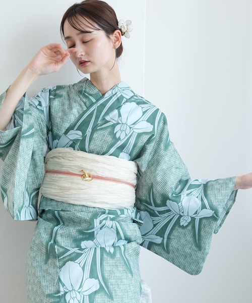 utatane 浴衣セット hinari × utatane浴衣セット 牡丹 ボルドー hinari
