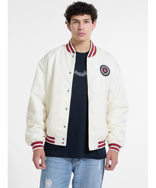 スタジャン GUESS JEANS Varsity With Embro Patch ジャケット メンズ 