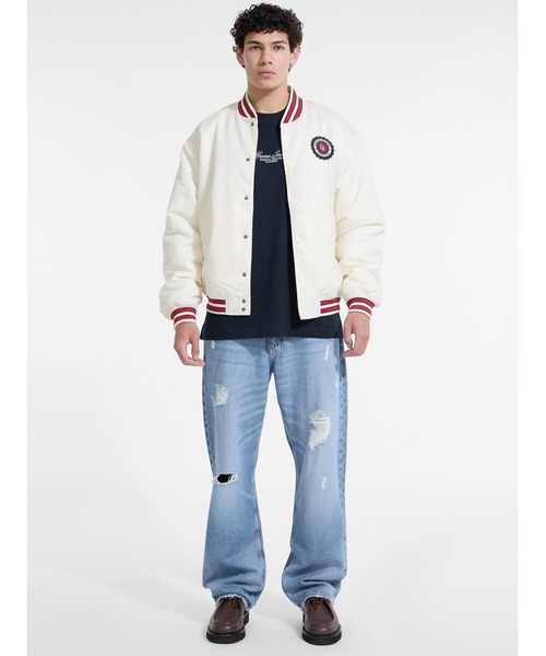 スタジャン GUESS JEANS Varsity With Embro Patch ジャケット メンズ 