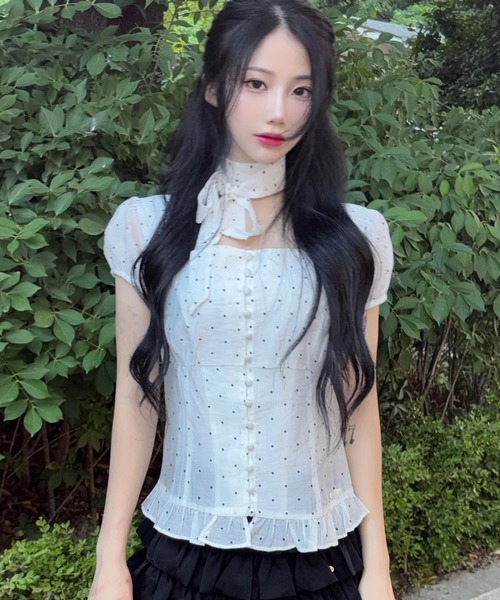 ブラウス シャツ 「日本未発売/WEB限定」ILLIGO(イリゴ)/チョーカー付き リボン タイ スクエアネック ブラウス/RIBBON TIE SQ ILLIGO ブラウス シャツ 「日本未発売/WEB限定」ILLIGO(イリゴ