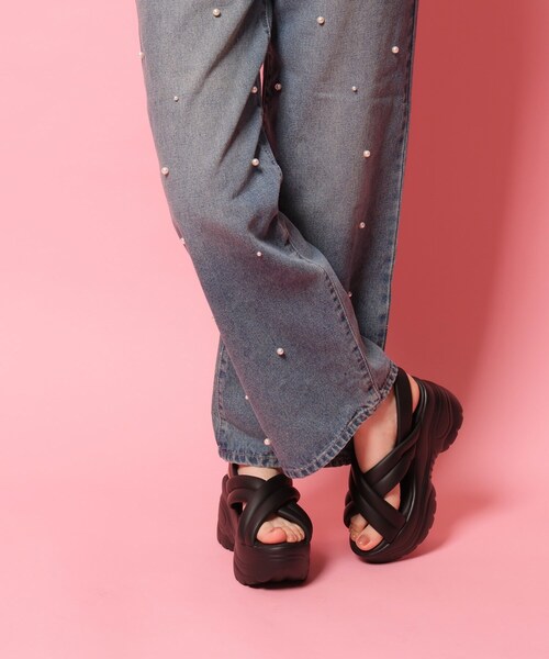 cs T&P サンダル 厚底クロスサンダル パデットサンダル
