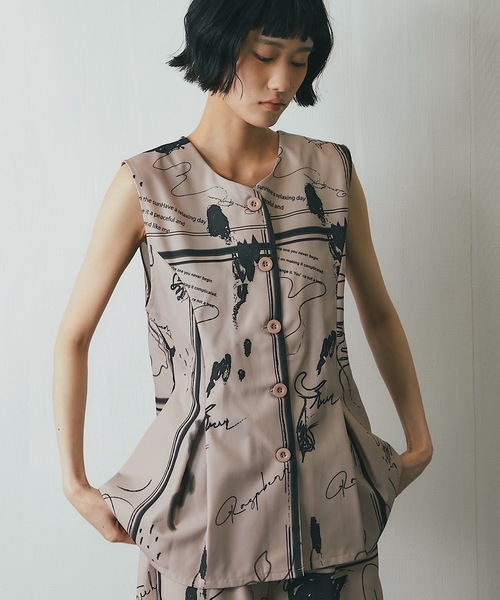 ベスト ジレ 花柄ベスト レディース ベスト ジレ 花柄ペプラムベスト レディース : ZOZOTOWN Yahoo