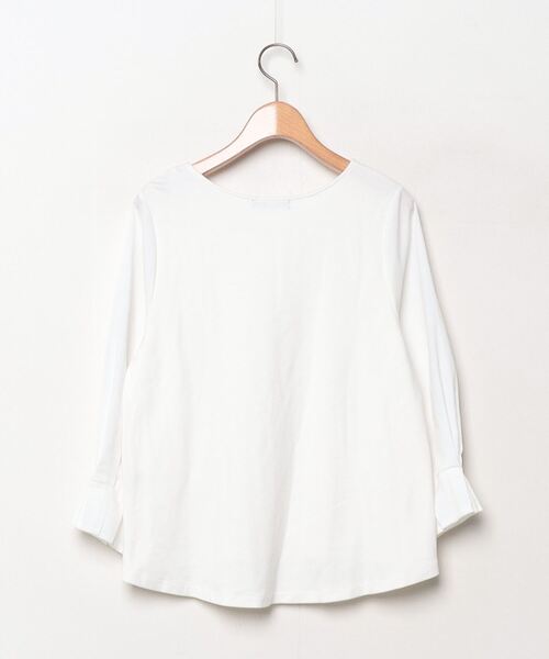 「GLOBAL WORK」 7分袖カットソー MEDIUM オフホワイト レディース