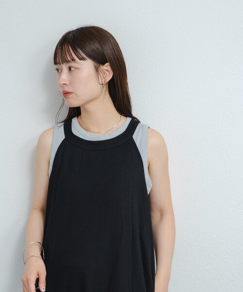 【 美品 】 カスタネ B カットフレアワンピースSET ブラック 0 低身長サイズ/2サイズ展開/前後2WAY】B カットフレアワンピース