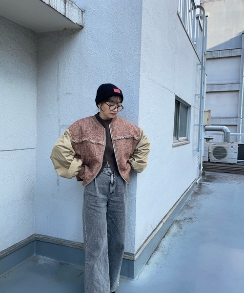 「ap retro」 ジップアップブルゾン FREE ベージュ レディース_画像4