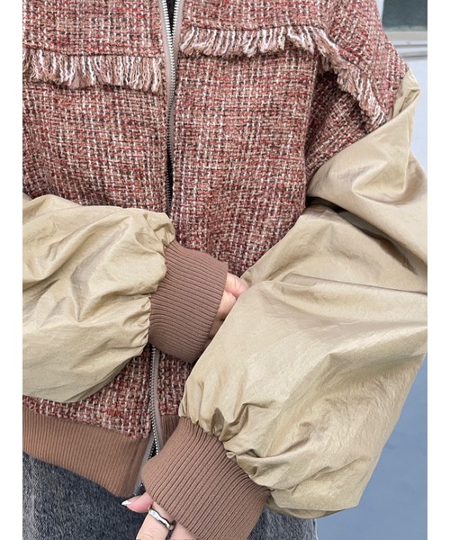 「ap retro」 ジップアップブルゾン FREE ベージュ レディース_画像9