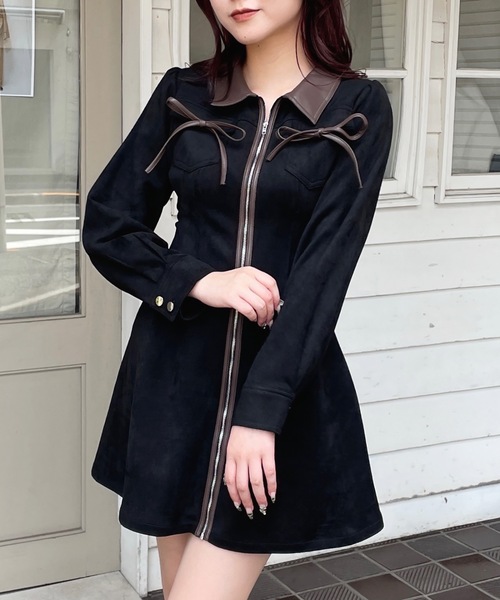 Rene 定番フロントジップワンピース Rene 定番フロントジップワンピース
