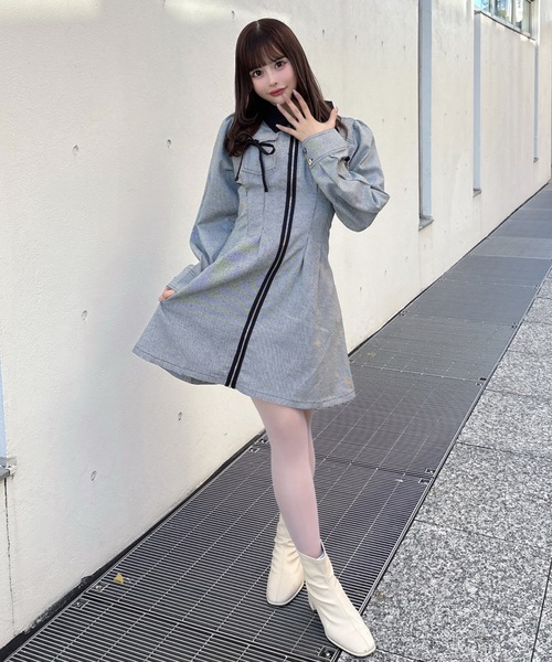 one way（ワンウェイ） ワンピース 長袖フロントジップワンピース