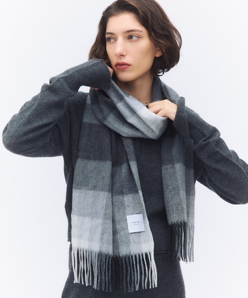 Elegancese マフラー ストール 「elegancese」Check wave mini