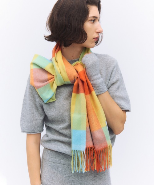 Elegancese マフラー ストール 「elegancese」Check wave mini