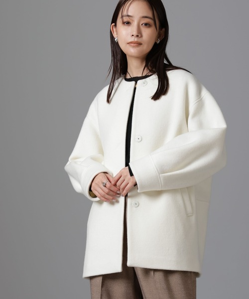 NANO universe（ナノ・ユニバース） ノーカラーコート S オフホワイト