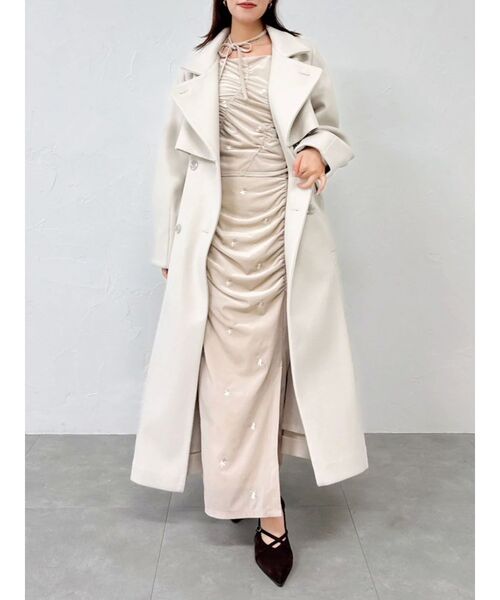 dazzlin（ダズリン） スカート フラワーシシュウベロアスカート