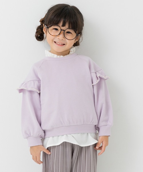 chil2 トレーナー レースフリル裏毛トレーナー キッズ 子供服 女の子