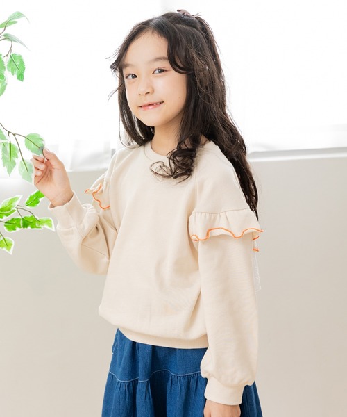 chil2 トレーナー レースフリル裏毛トレーナー キッズ 子供服 女の子