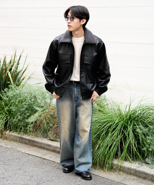 CIAOPANIC TYPY レザージャケット ライダース 「ユニセックス」襟ボア