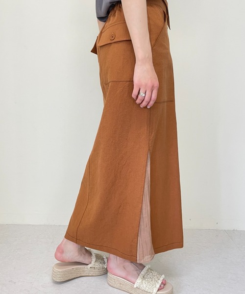 「TEVALT」 ロングスカート 38 キャメル レディース_画像8