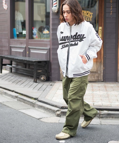 WEGO（ウィゴー） 「sunday sk ate club」スタジャン LARGE ブラック