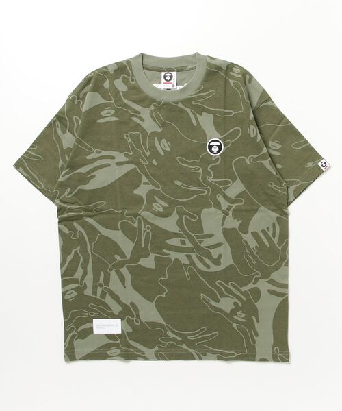 「AAPE BY A BATHING APE」 半袖Tシャツ SMALL ダークカーキ メンズ_画像2